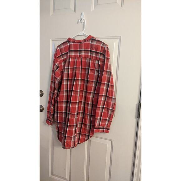 Denim & Supply Ralph Lauren Plaid Lightweight High/Low Button Down Shirt, Large - Picture 3 of 8
